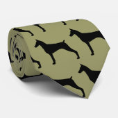 Doberman Pinscher Dog Breed Silhouetten Krawatte (Gerollt)