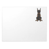 Doberman Pinscher Dog Cartoon Notizblock (Vorderseite)