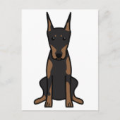 Doberman Pinscher Dog Cartoon Postkarte (Vorderseite)