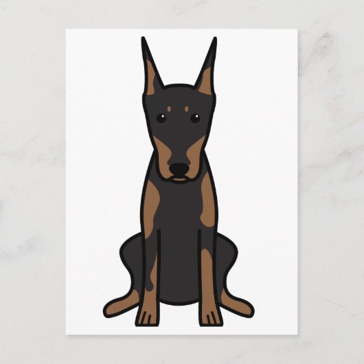 Doberman Pinscher Dog Cartoon Postkarte (Vorderseite)