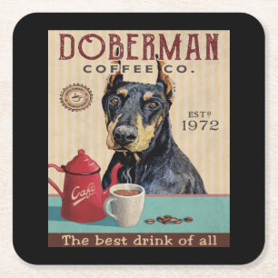 Doberman Pinscher Dog Coffee Rechteckiger Pappuntersetzer