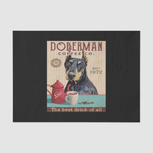 Doberman Pinscher Dog Coffee Seidenpapier (Vorderseite)