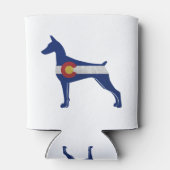 Doberman Pinscher Dog Colorado Flag Silhouette Dosenkühler (Rückseite)
