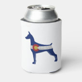 Doberman Pinscher Dog Colorado Flag Silhouette Dosenkühler (Kanne Rückseite)