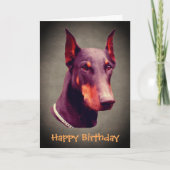 Doberman Pinscher Dog Face Birthday Card Karte (Vorderseite)
