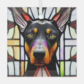 Doberman Pinscher Dog "Festes Glas" Ornament Aus Glas (Vorderseite)