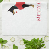 Doberman Pinscher Dog Frohe Weihnachtsgestaltung Geschirrtuch (Gefaltet)