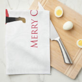 Doberman Pinscher Dog Frohe Weihnachtsgestaltung Geschirrtuch (Viertel Falte)