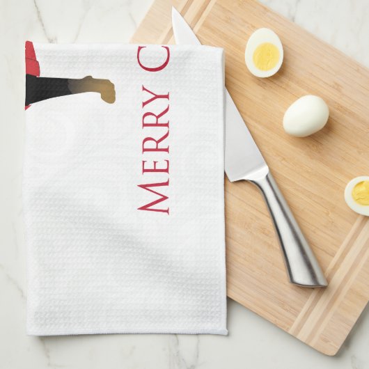 Doberman Pinscher Dog Frohe Weihnachtsgestaltung Geschirrtuch (Viertel Falte)