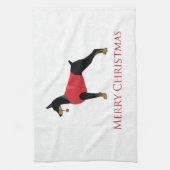Doberman Pinscher Dog Frohe Weihnachtsgestaltung Geschirrtuch (Vertikal)