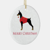Doberman Pinscher Dog Frohe Weihnachtsgestaltung Keramik Ornament (Rechts)