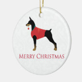 Doberman Pinscher Dog Frohe Weihnachtsgestaltung Keramik Ornament (Links)