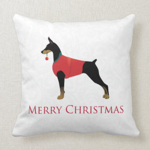 Doberman Pinscher Dog Frohe Weihnachtsgestaltung Kissen