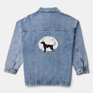 Doberman Pinscher Dog - Halloween Moon Silhouette Jeansjacke