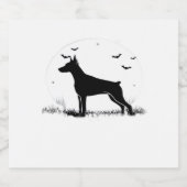 Doberman Pinscher Dog � Halloween Moon Silhouette Schaumweinetikett (Einzelnes Label)