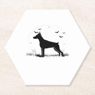 Doberman Pinscher Dog � Halloween Moon Silhouette Untersetzer
