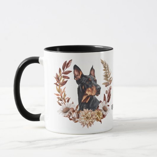Doberman Pinscher Dog Herbstkranz Tasse (Links)