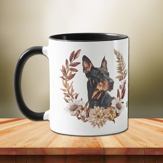 Doberman Pinscher Dog Herbstkranz Tasse
