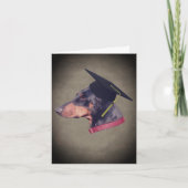Doberman Pinscher Dog in Graduiertenkap-Note Card Karte (Vorderseite)