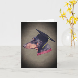 Doberman Pinscher Dog in Graduiertenkap-Note Card Karte