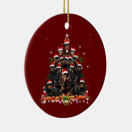 Doberman Pinscher Dog Keramik Ornament (Rechts)