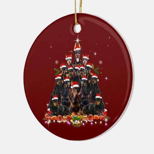 Doberman Pinscher Dog Keramik Ornament (Links)