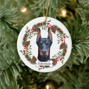 Doberman Pinscher dog Keramik Ornament