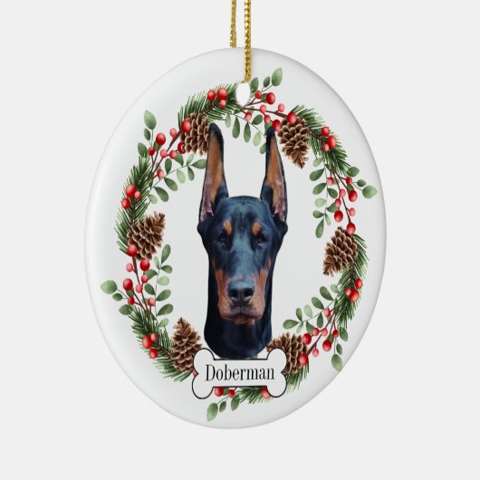 Doberman Pinscher dog Keramik Ornament (Rechts)