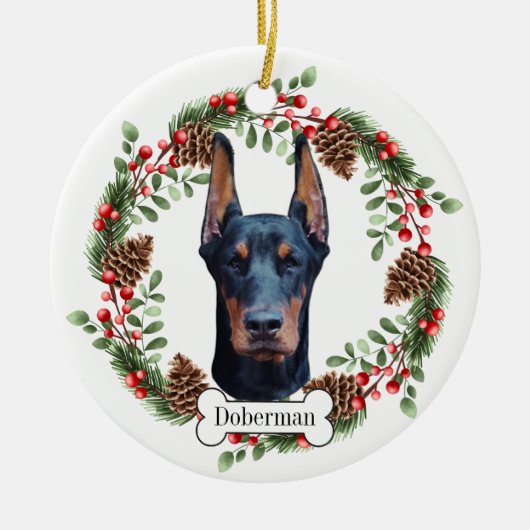 Doberman Pinscher dog Keramik Ornament (Vorne)