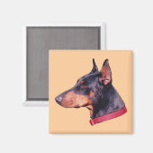 Doberman Pinscher Dog Magnet (Vorderseite/Rückseite)
