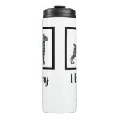 Doberman Pinscher Dog Niedlich Grid Silhouette Thermosbecher (Vorderseite)