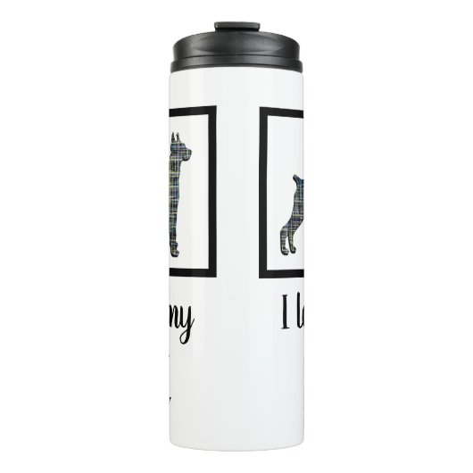 Doberman Pinscher Dog Niedlich Grid Silhouette Thermosbecher (Vorderseite)