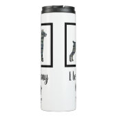 Doberman Pinscher Dog Niedlich Grid Silhouette Thermosbecher (Rückseite)