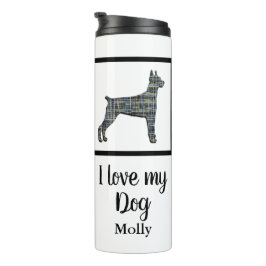 Doberman Pinscher Dog Niedlich Grid Silhouette Thermosbecher