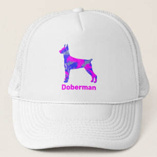 Doberman Pinscher Dog Niedlich Pink Silhouette Cus Truckerkappe