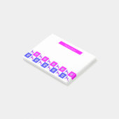 Doberman Pinscher Dog & Paw Hot Pink & Blue Post-it Klebezettel (angewinkelt)