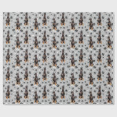Doberman Pinscher Dog Paw Print Pattern Geschenkpapier (Flach)