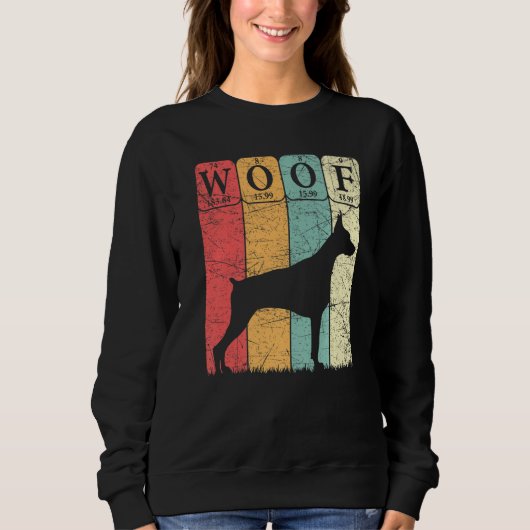 Doberman Pinscher Dog Periodic Table Elements Dog Sweatshirt (Vorderseite)