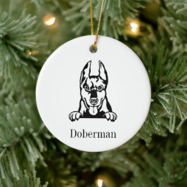 Doberman Pinscher dog Personalisiert Pet Ornament, Keramik Ornament