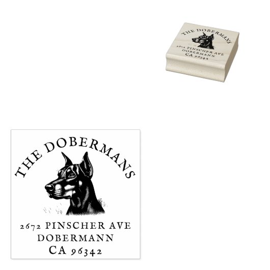 Doberman Pinscher Dog Rücksendeadresse Gummistempel (Stempel)
