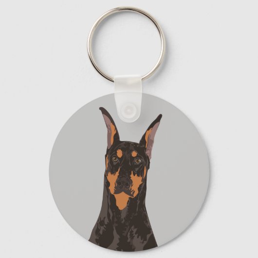 Doberman Pinscher Dog Schlüsselanhänger für Hund L (Vorderseite)