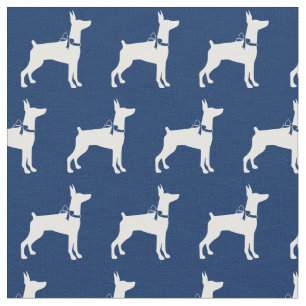 Doberman Pinscher Dog Silhouette Dobermann Navy Bl Stoff