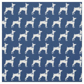 Doberman Pinscher Dog Silhouette Dobermann Navy Bl Stoff (Muster)