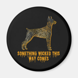 Doberman Pinscher Dog Silhouette Fun Halloween Magnet