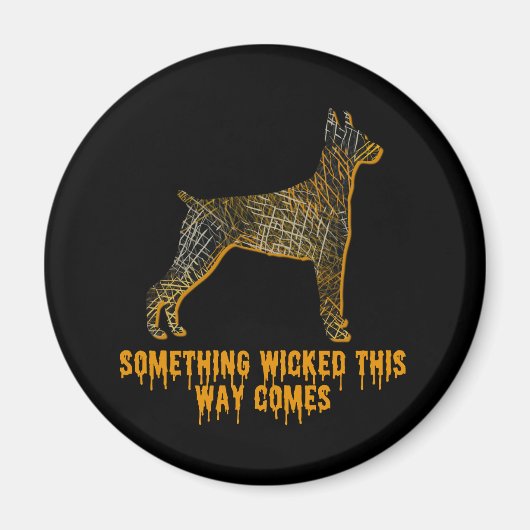 Doberman Pinscher Dog Silhouette Fun Halloween Magnet (Vorne)
