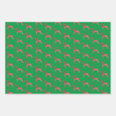 Doberman Pinscher Dog Silhouette Grn Merry Woofmas Geschenkpapier Set (Vorderseite 3)