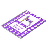 Doberman Pinscher Dog Silhouette Lila PY&B Notizblock (Linke Seite)