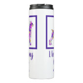 Doberman Pinscher Dog Silhouette Lila PY&B Thermosbecher (Rückseite)