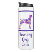 Doberman Pinscher Dog Silhouette Lila PY&B Thermosbecher (Nach rechts gedreht)