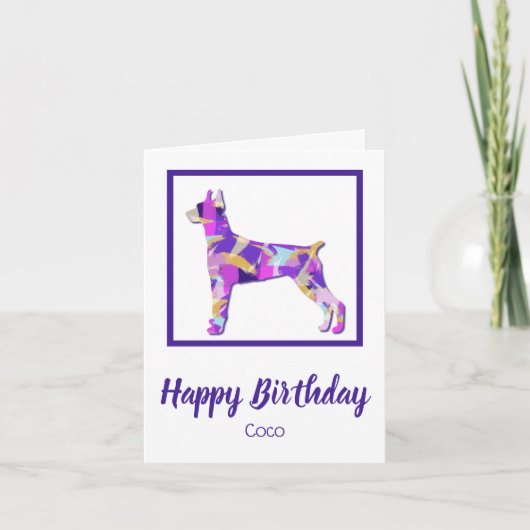 Doberman Pinscher Dog Silhouette PPY&B Geburtstag Karte (Vorderseite)